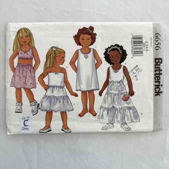Butterick Sewing Pattern 6656 Toddler Slips Camisole Petticoat Pattern Sz 2-5 - Picture 1 of 3